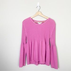 Chadwicks Vintage 90's Y2K Pink Ribbed Babydoll Long Sleeve Shirt